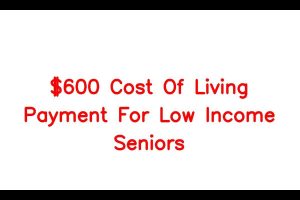 $600 For Low Income Seniors For Cost Of Living Payments
