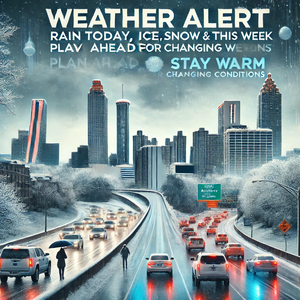 “Cold Weather Hits Atlanta: Rain Today, Snow and Ice Possible Later This Week”